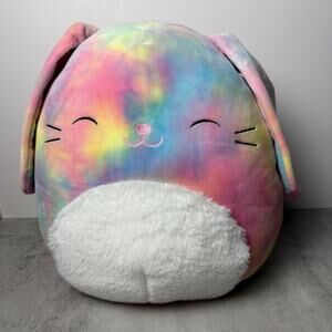 Squishmallows Candy the Rainbow Tie Dye Bunny Plush Toy 11 inch